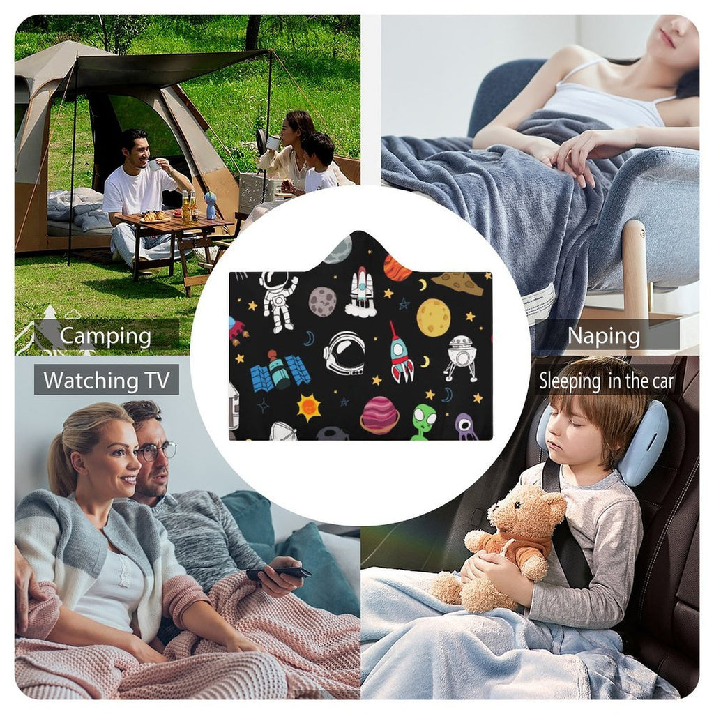 Kids Space Kids Hooded Blanket 100cm x 130cm Kids Hooded Blanket Printed Offshore Space