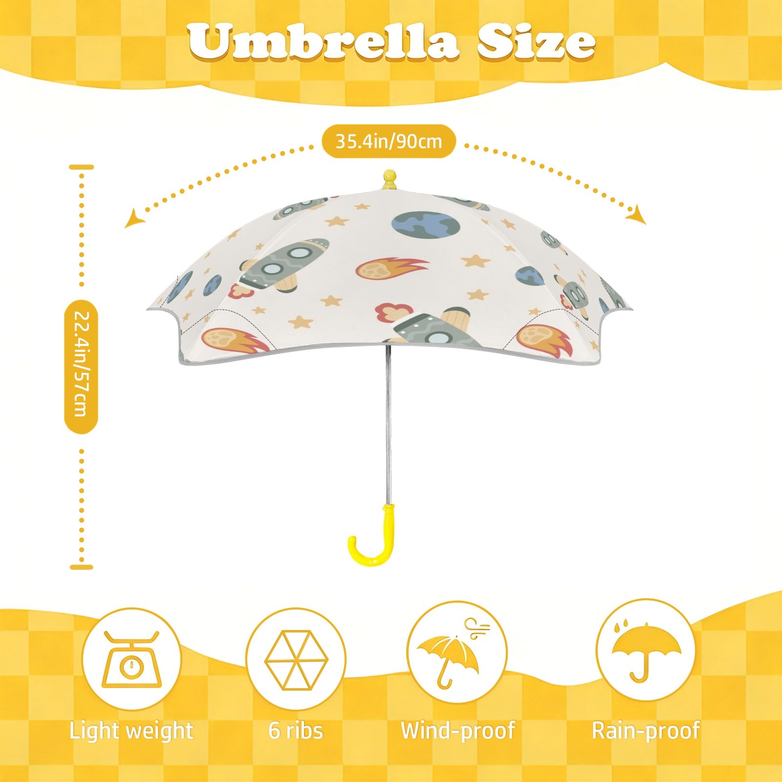 Rockets Kids Safe Round Corner Umbrella