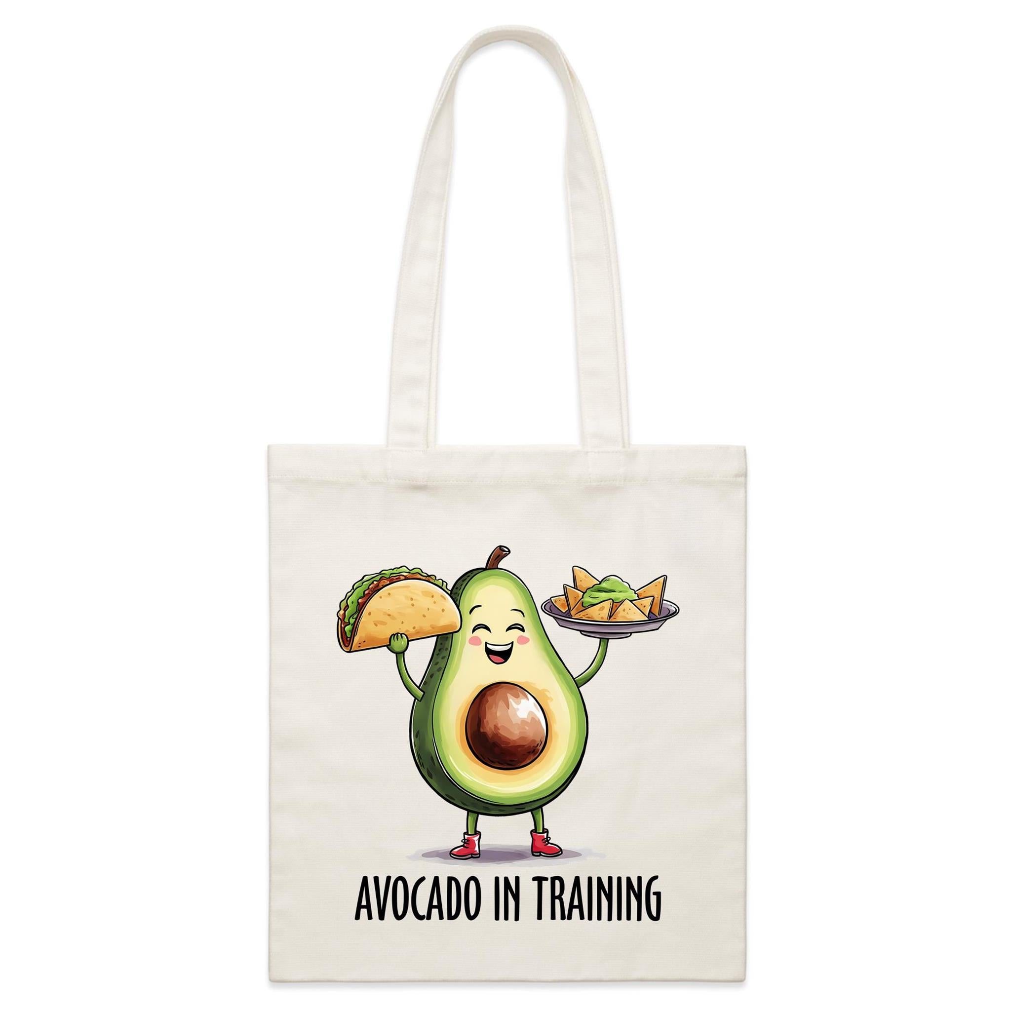Avocado In Training - Parcel Canvas Tote Bag Default Title Small Tote Bag Fitness Food Printed In Australia