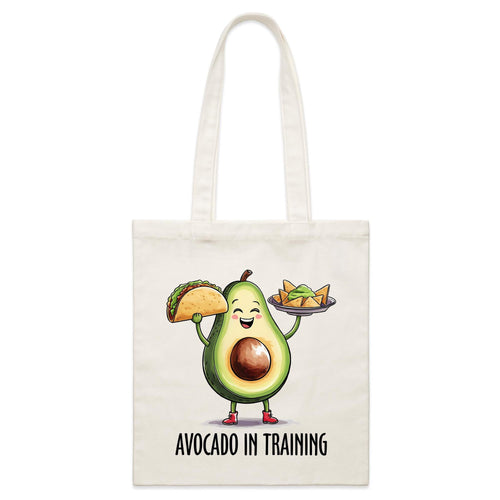 Avocado In Training - Parcel Canvas Tote Bag Default Title Small Tote Bag Fitness Food Printed In Australia