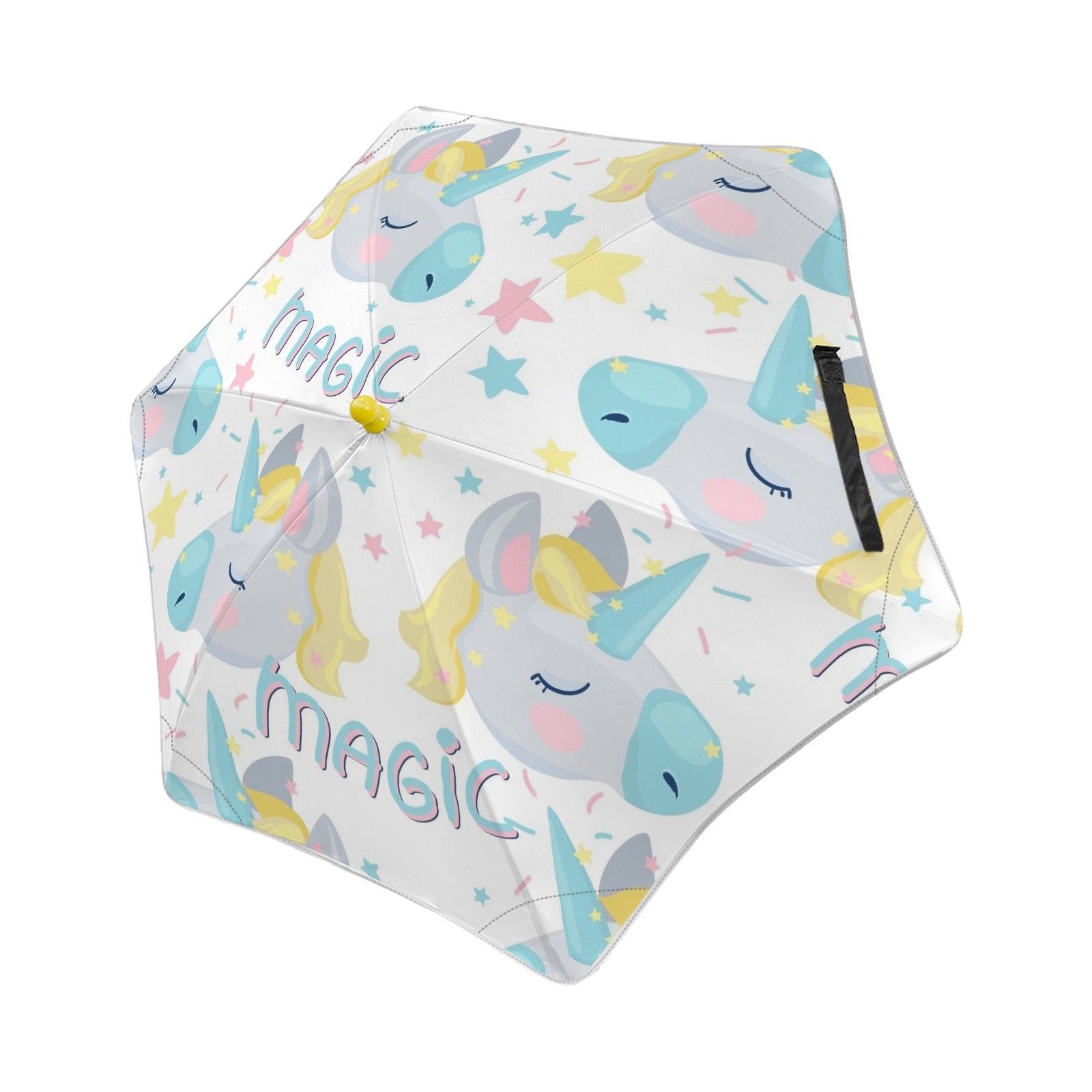 Cute Magic Unicorn Kids Safe Round Corner Umbrella One Size Kids Safe Round Corner Umbrella animal Printed Offshore