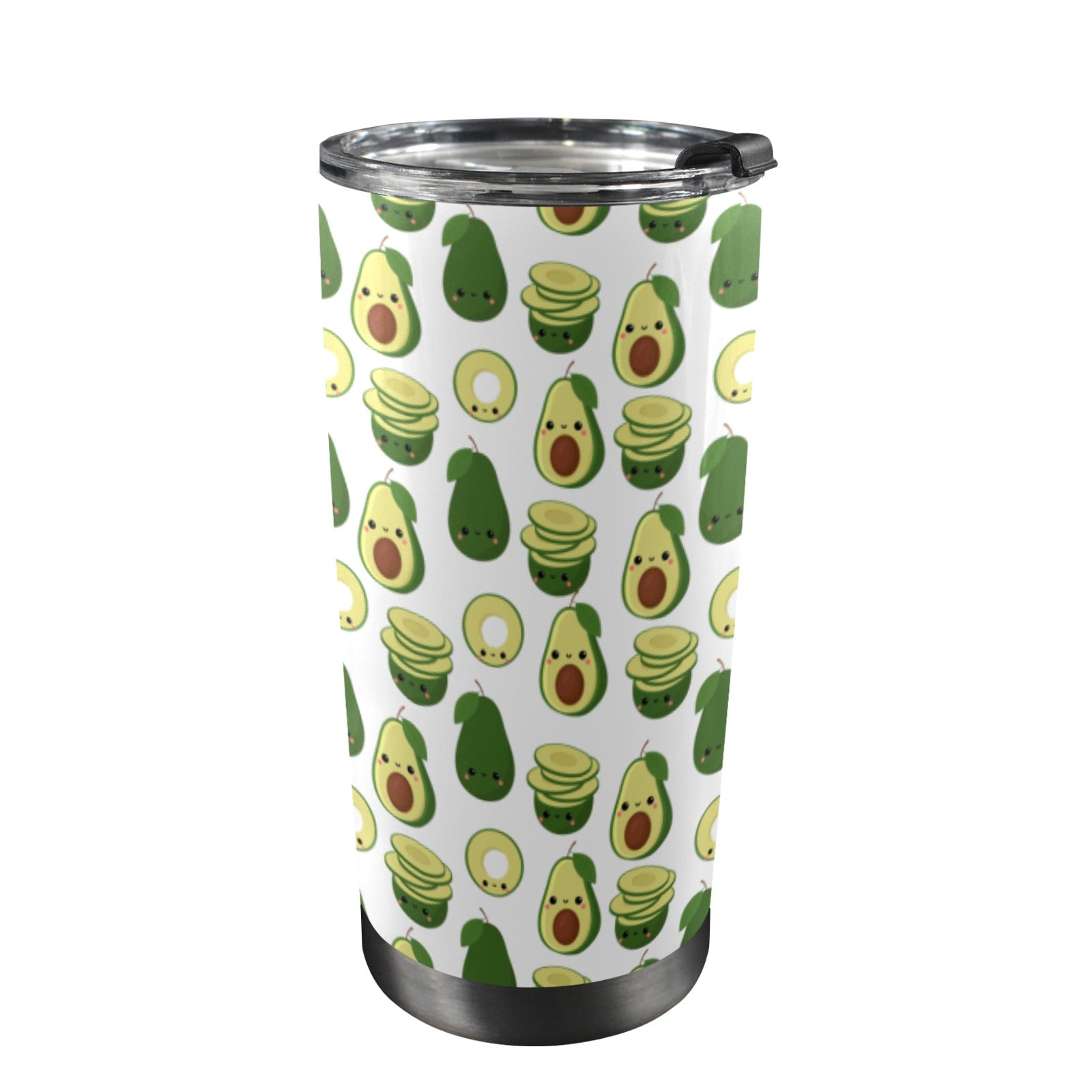 Cute Avocados - 20oz Mobile Tumbler with Lid (Black Lock) One Size 20oz Travel Mug Food Printed Offshore