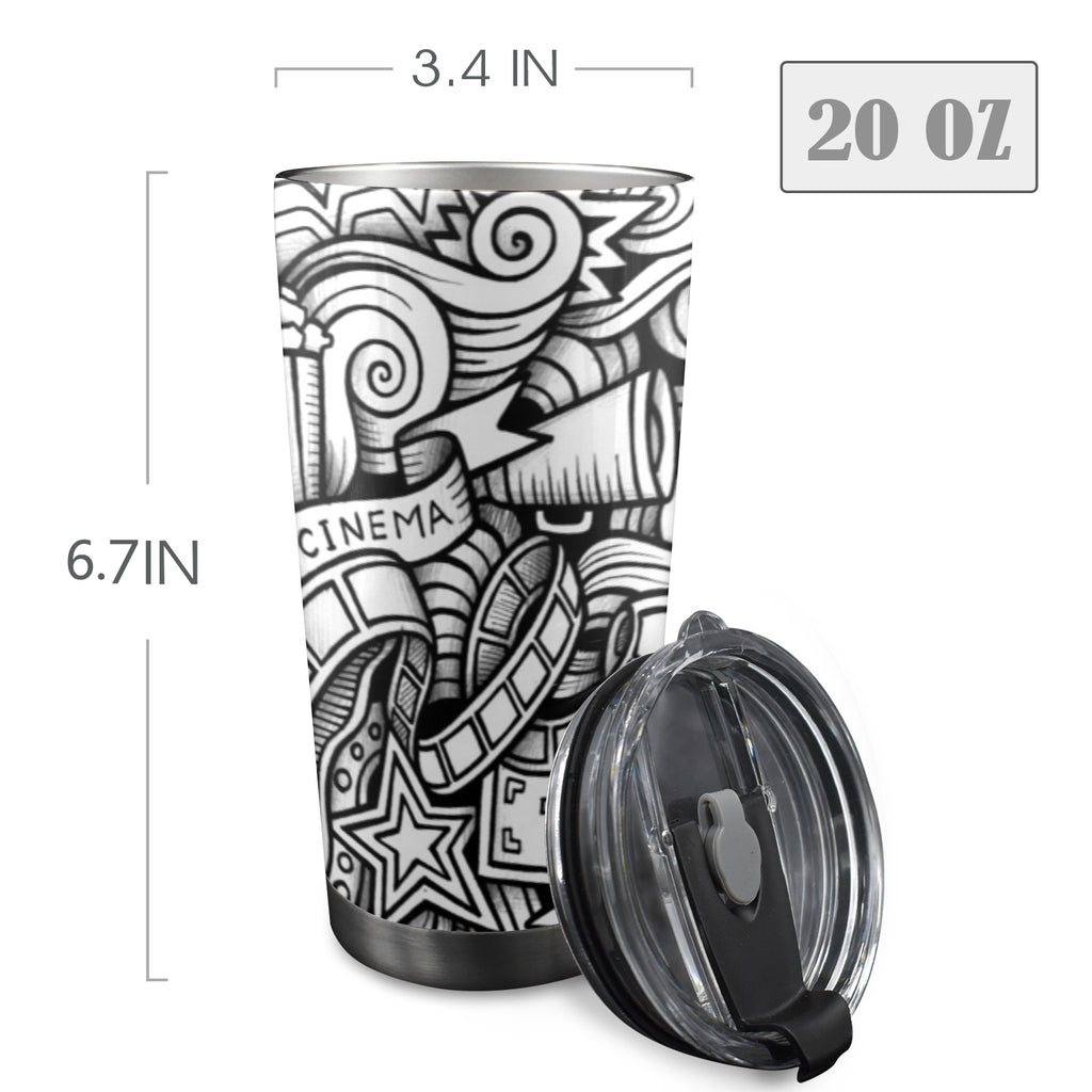 Entertainment - 20oz Mobile Tumbler with Lid (Black Lock) 20oz Travel Mug Printed Offshore