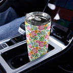 Bright Painted Tropical 20oz Mobile Tumbler with Lid (Black Lock) 20oz Travel Mug Plants Printed Offshore