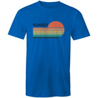 Retro Sunset - Mens T-Shirt Bright Royal Mens T-shirt Printed In Australia Retro
