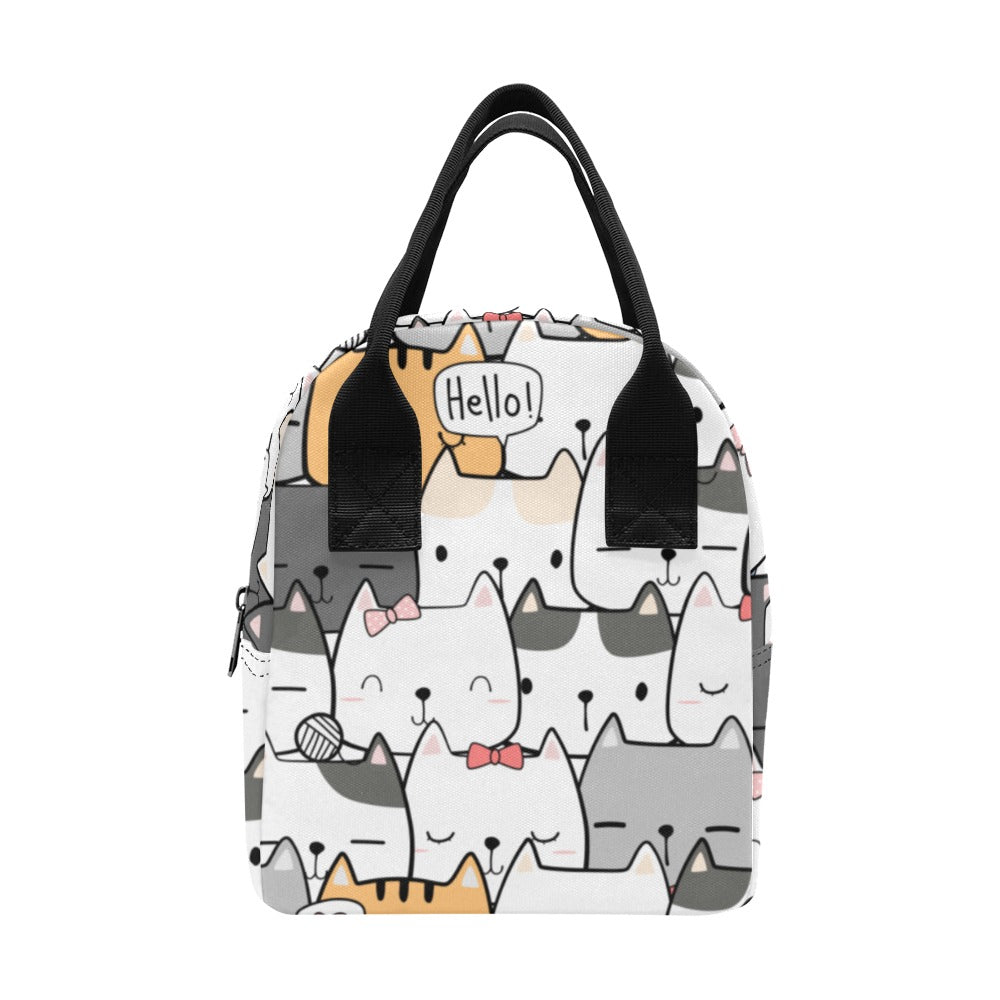 Cat Hello - Zipper Lunch Bag One Size Zipper Lunch Bag Printed Offshore