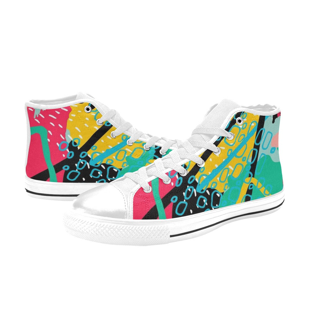 Bright And Colourful - Men's High Top Canvas Shoes