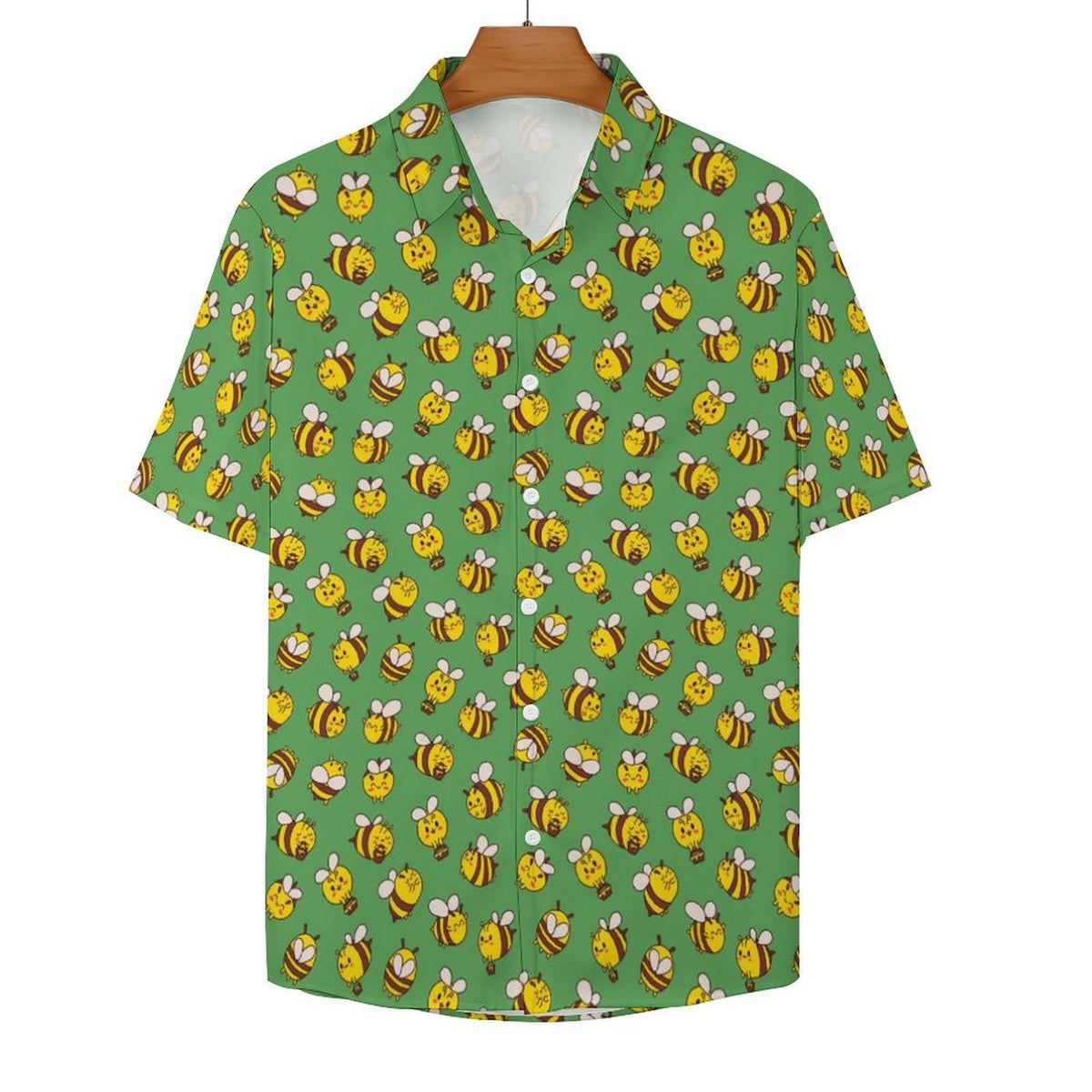 Busy Bees Women's Collared Pocketless Short Sleeve Shirt
