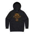 You Matter, Physics Pun - Womens Hoodie Black Womens Hoodie Printed In Australia Science