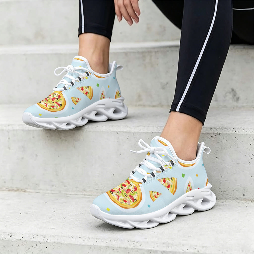 Pizzas On Blue Women's Twisted Sole Sneakers