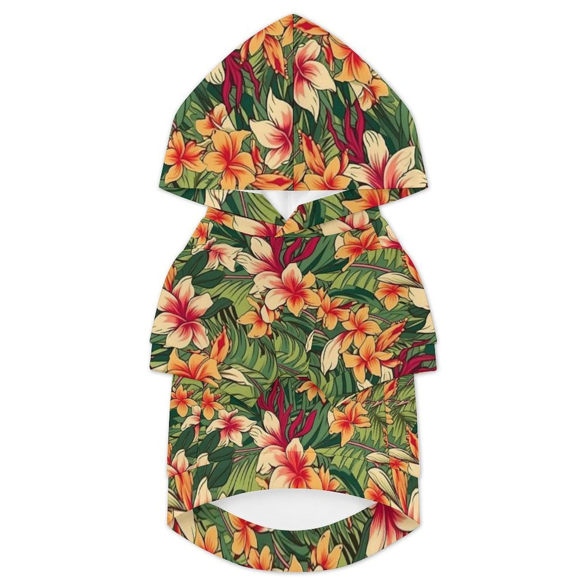 Vintage Hawaiian Floral Pet Hoodie (Small Size) Pet Hoodie (Small) Plants Printed Offshore