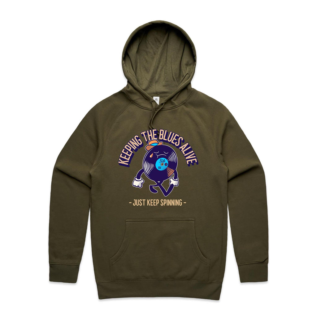 Keeping The Blues Alive - Mens Hoodie Army Mens Hoodie Music Printed In Australia