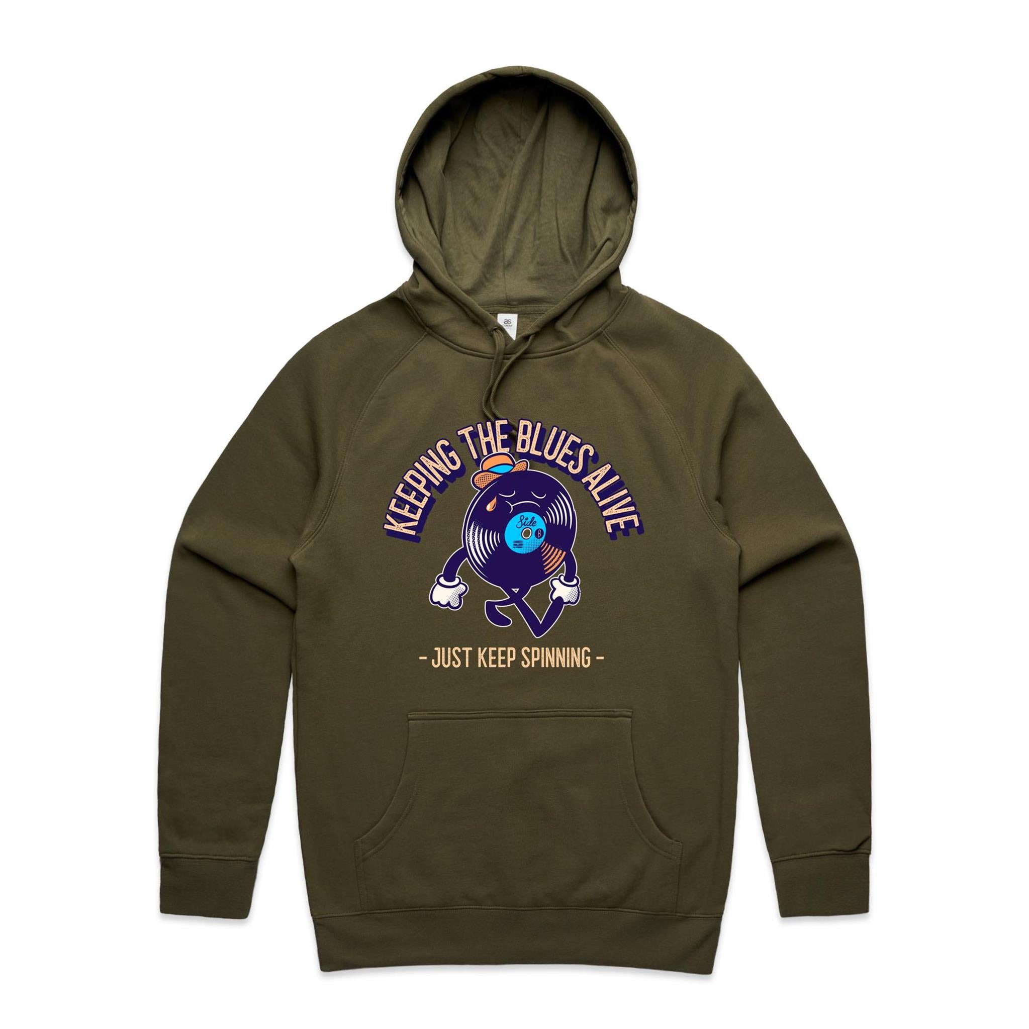 Keeping The Blues Alive - Mens Hoodie Army Mens Hoodie Music Printed In Australia