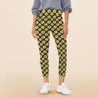 Painted Sunflower Women's High Waist Pockets Yoga Leggings 5XL Women's High Waist Pockets Yoga Leggings Plants Printed Offshore