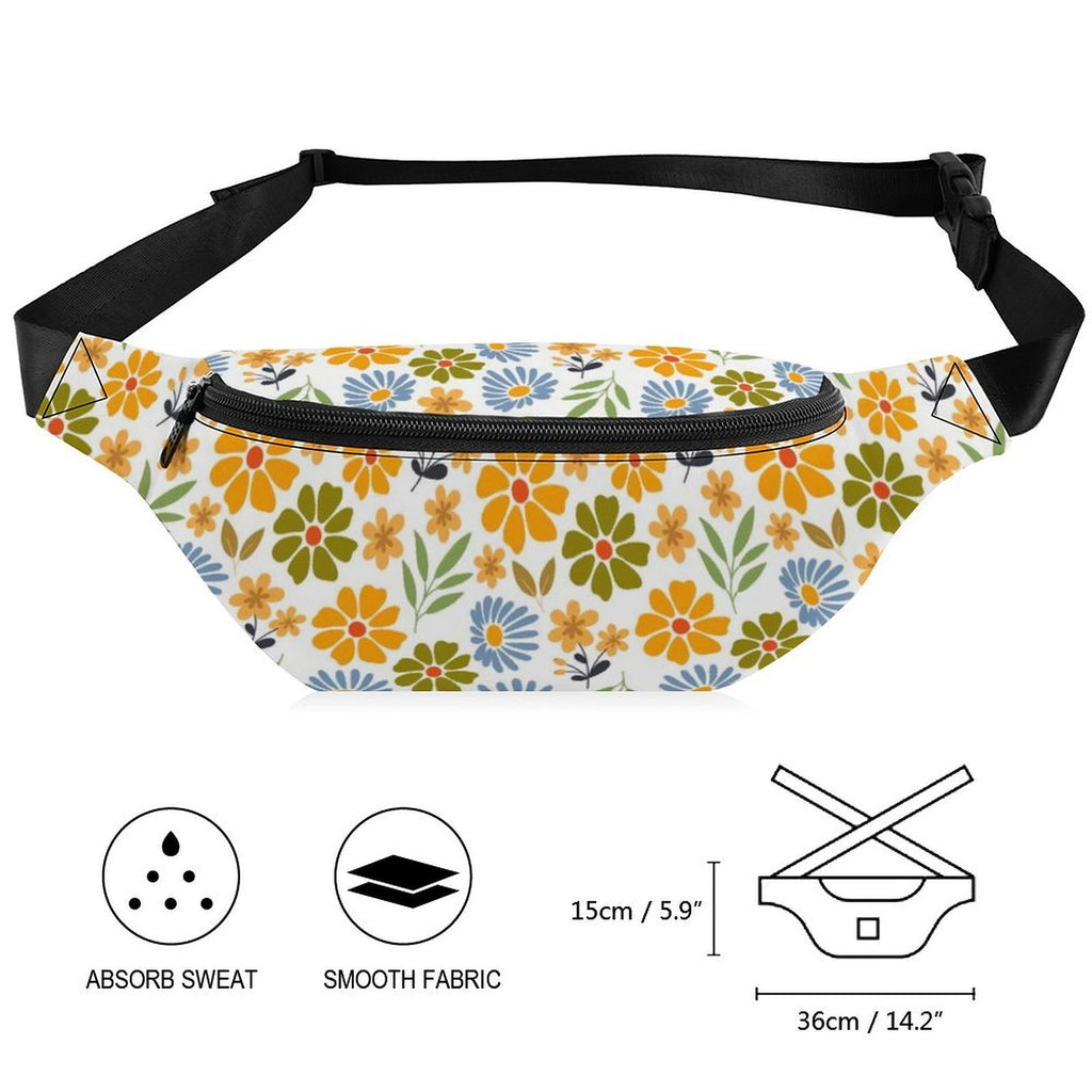 Retro Boho Flowers - Bum Bag / Fanny Pack