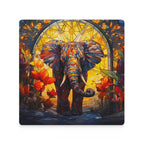 Elephant Stained Glass Look - Ceramic Coasters (Square) Ceramic Coasters animal Printed Offshore