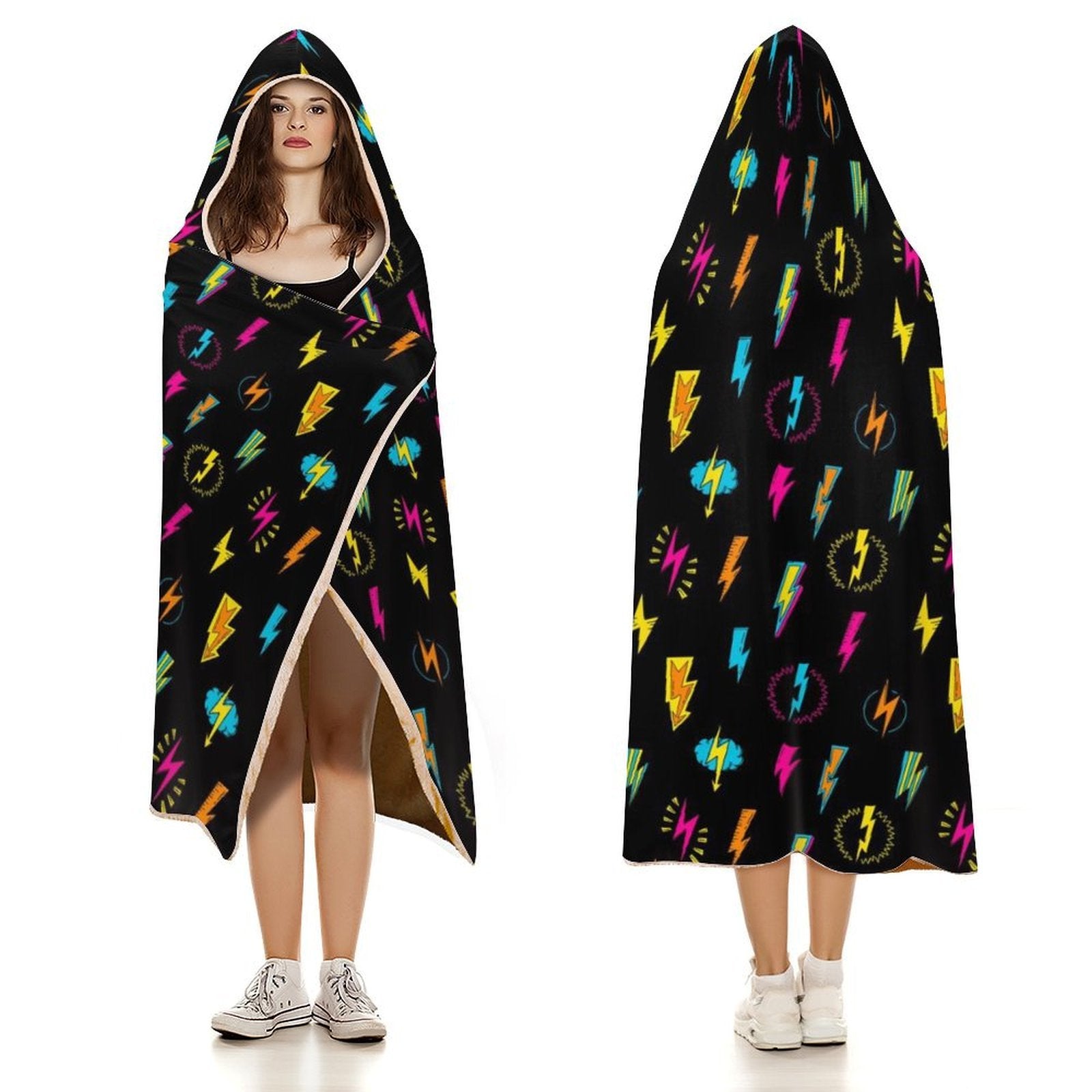 Fun Lightning, Comic Book Kids Hooded Blanket 100cm x 130cm Kids Hooded Blanket comic Printed Offshore