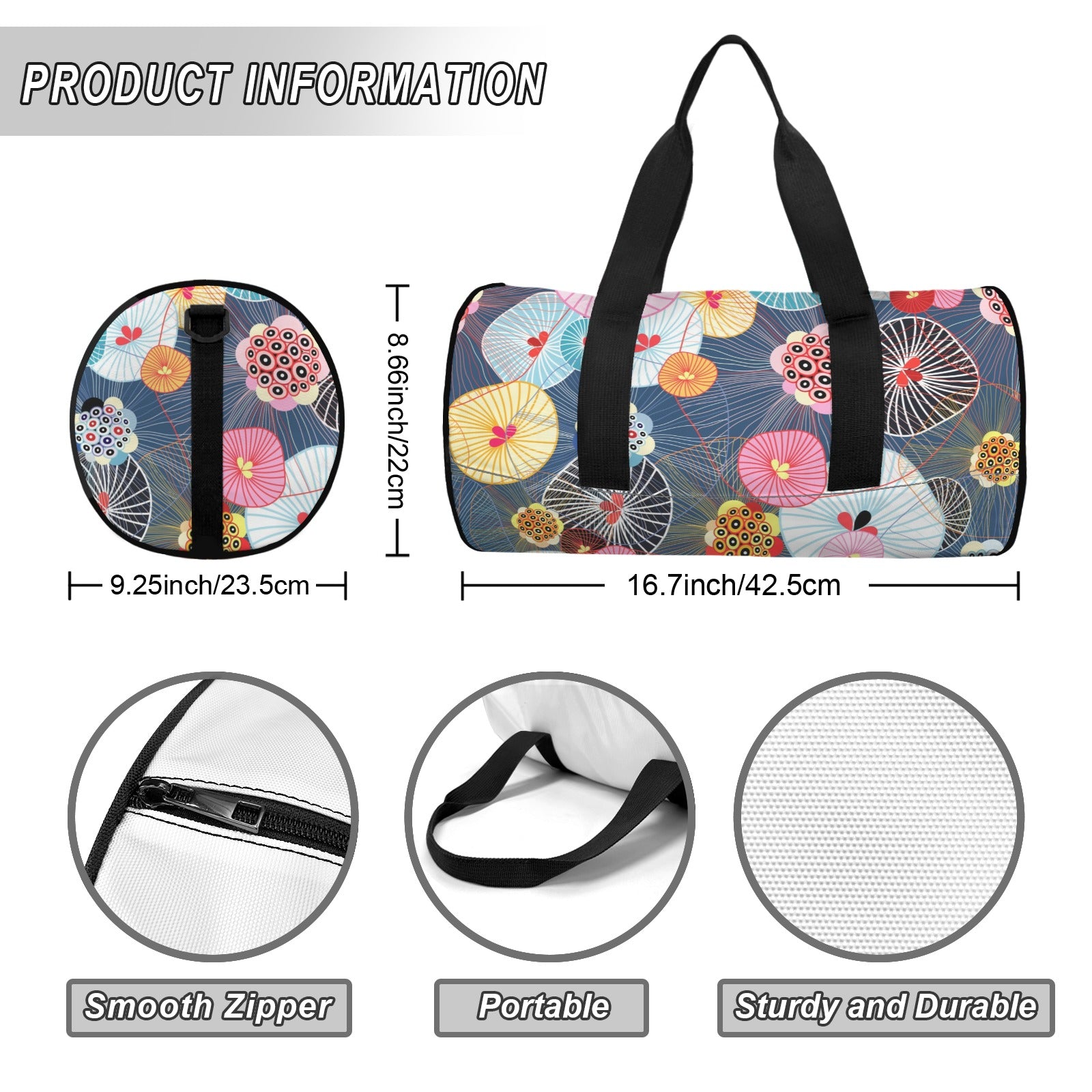 Abstract Floral Duffle Bag Duffle Bag Printed Offshore