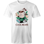 Cool Beans, Coffee - Mens T-Shirt White Mens T-shirt Coffee Printed In Australia