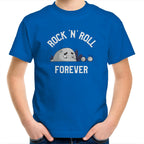 Rock And Roll Forever - Kids Youth T-Shirt Bright Royal Kids Youth T-shirt Music Printed In Australia