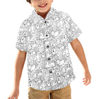 Black And White Creatures - Junior Kids Hawaiian Shirt