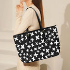 Black And White X's PU Leather Tote Bag Large Leather Tote Bag-Large Printed Offshore