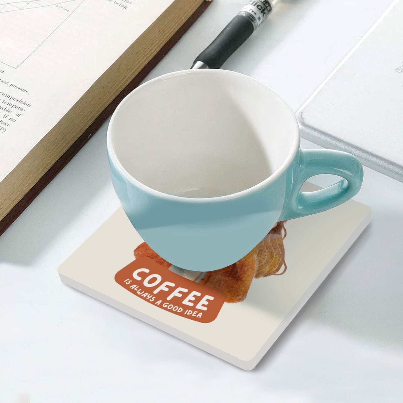 Coffee Is Always A Good Idea - Ceramic Coasters (Square) Ceramic Coasters Coffee Printed Offshore