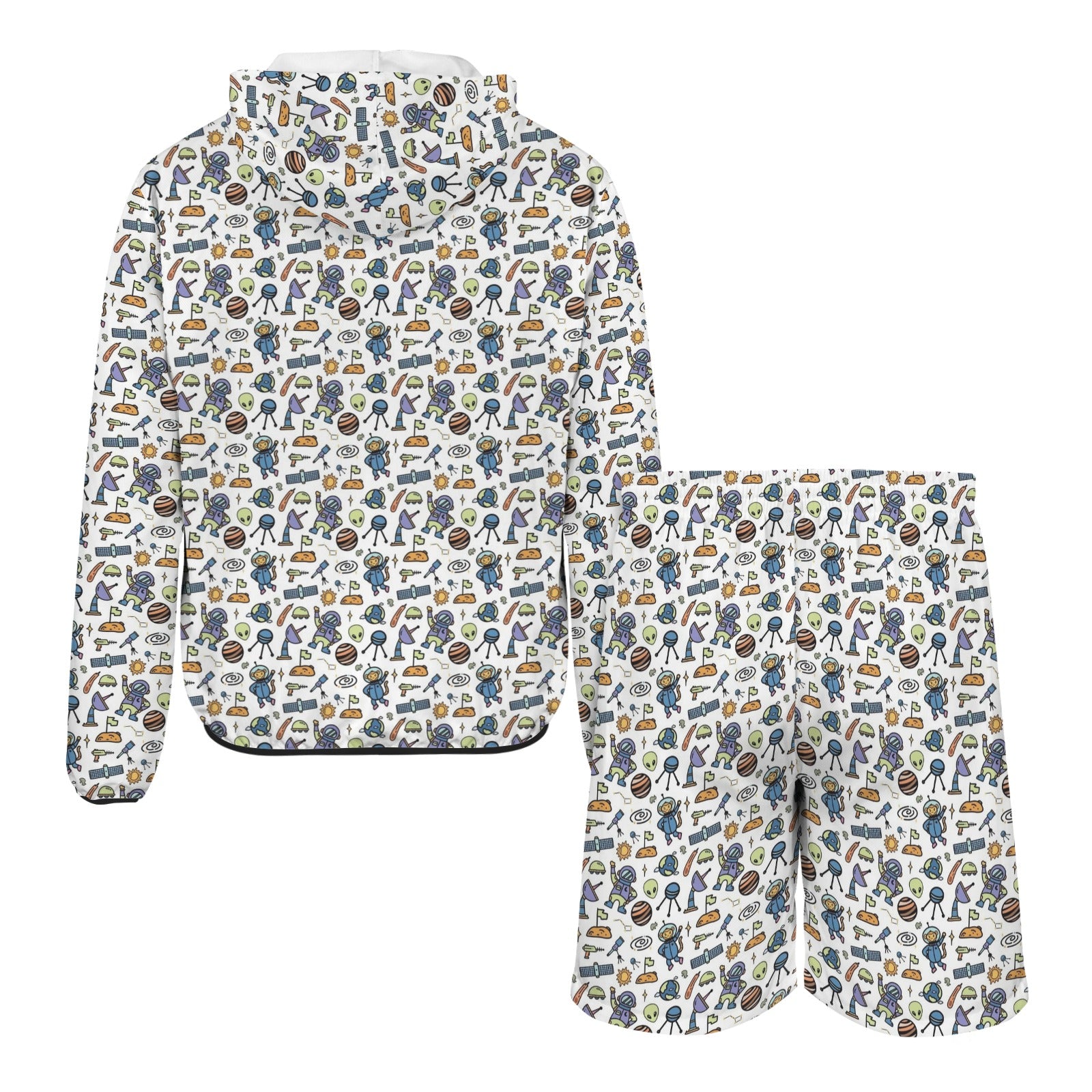 All About Space Men's Lightweight Sun Hoodie & Shorts Set Men's Lightweight Sun Hoodie & Shorts Printed Offshore Space
