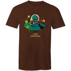 Alien Commute - Mens T-Shirt Dark Chocolate Mens T-shirt Printed In Australia Sci Fi