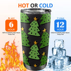 Christmas Trees - 20oz Mobile Tumbler with Lid (Black Lock) 20oz Travel Mug Christmas Printed Offshore