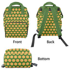 Yellow Flowers On Green Multi-Function Backpack, Nappy / Diaper Bag Multi-function Backpack, Nappy / Diaper Bag Plants Printed Offshore