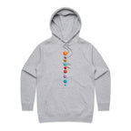 Our Solar System - Womens Hoodie Grey Marle Womens Hoodie Printed In Australia Space