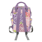 Abstract Roses - Multi-Function Backpack, Nappy / Diaper Bag