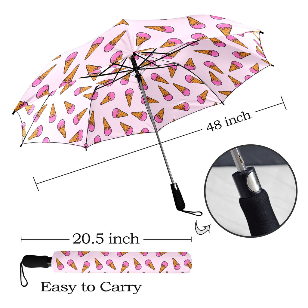 Pink Ice Cream Cones Umbrella Umbrella Food Printed Offshore