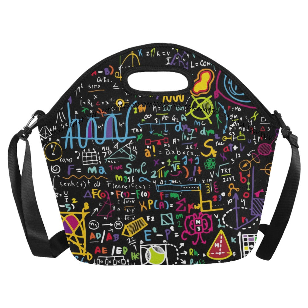 Math Scribbles - Neoprene Lunch Bag Neoprene Lunch Bag Printed Offshore