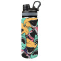Scary Sharks Insulated Water Bottle with Dual-Use Lid (18oz) One Size Insulated Water Bottle with Dual-Use Lid (18oz) animal Ocean Printed Offshore