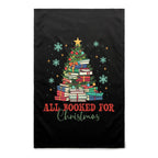 All Booked For Christmas - AS Colour Tea Towel Black One Size Christmas Tea Towel Christmas Printed In Australia