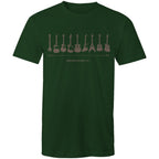 Guitar Timeline - Mens T-Shirt Forest Green Mens T-shirt Music Printed In Australia