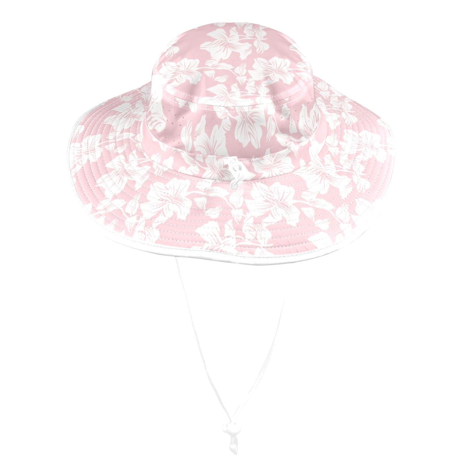 Pink Hawaiian Floral Wide Brim Bucket Hat Wide Brim Bucket Hat Plants Printed Offshore
