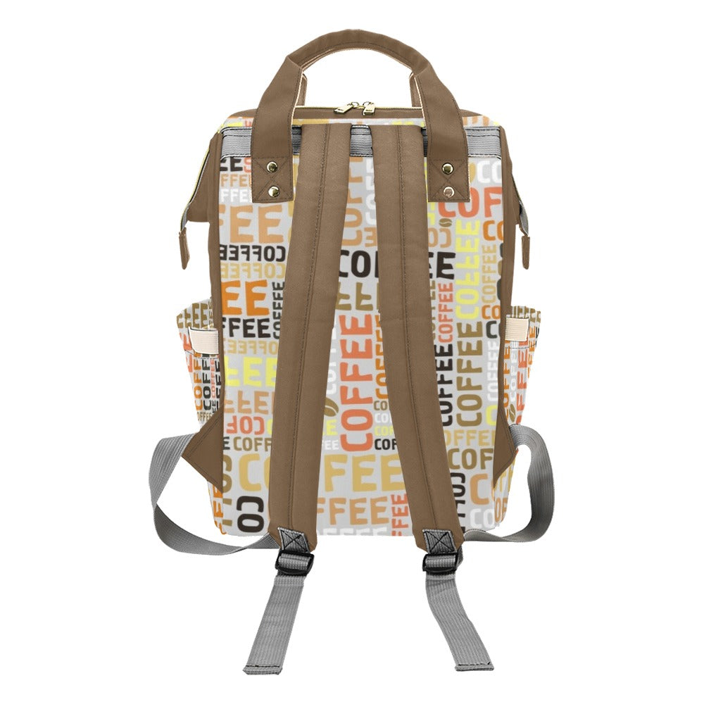 Coffee - Multi-Function Backpack, Nappy / Diaper Bag