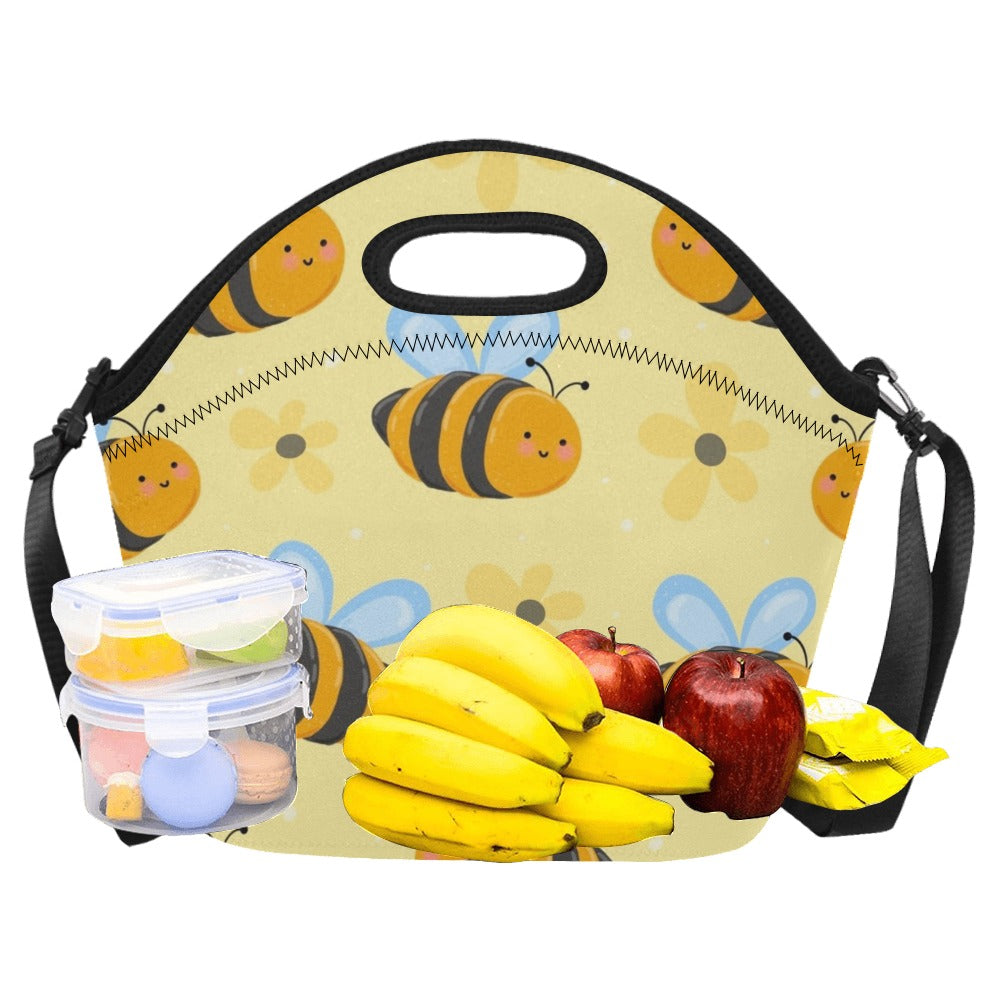 Bright Bees - Neoprene Lunch Bag Neoprene Lunch Bag Printed Offshore