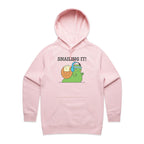 Snailing It - Womens Hoodie Pink Womens Hoodie Fitness Printed In Australia