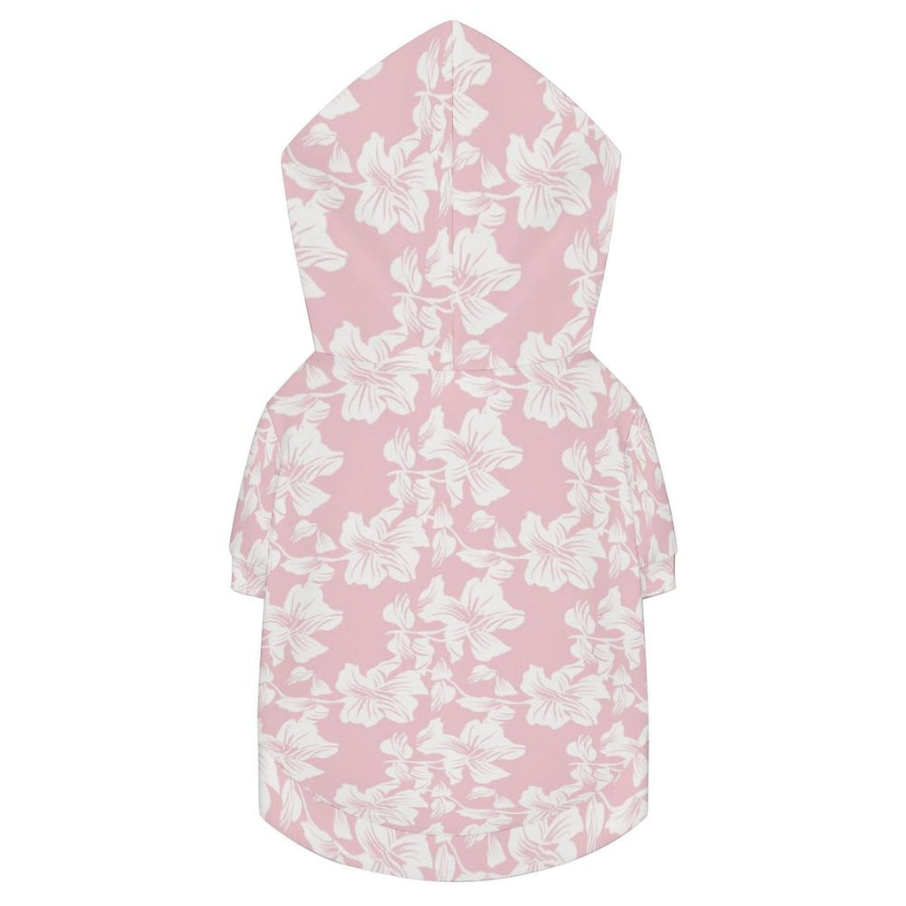 Pink Hawaiian Floral Pet Hoodie (Small Size)