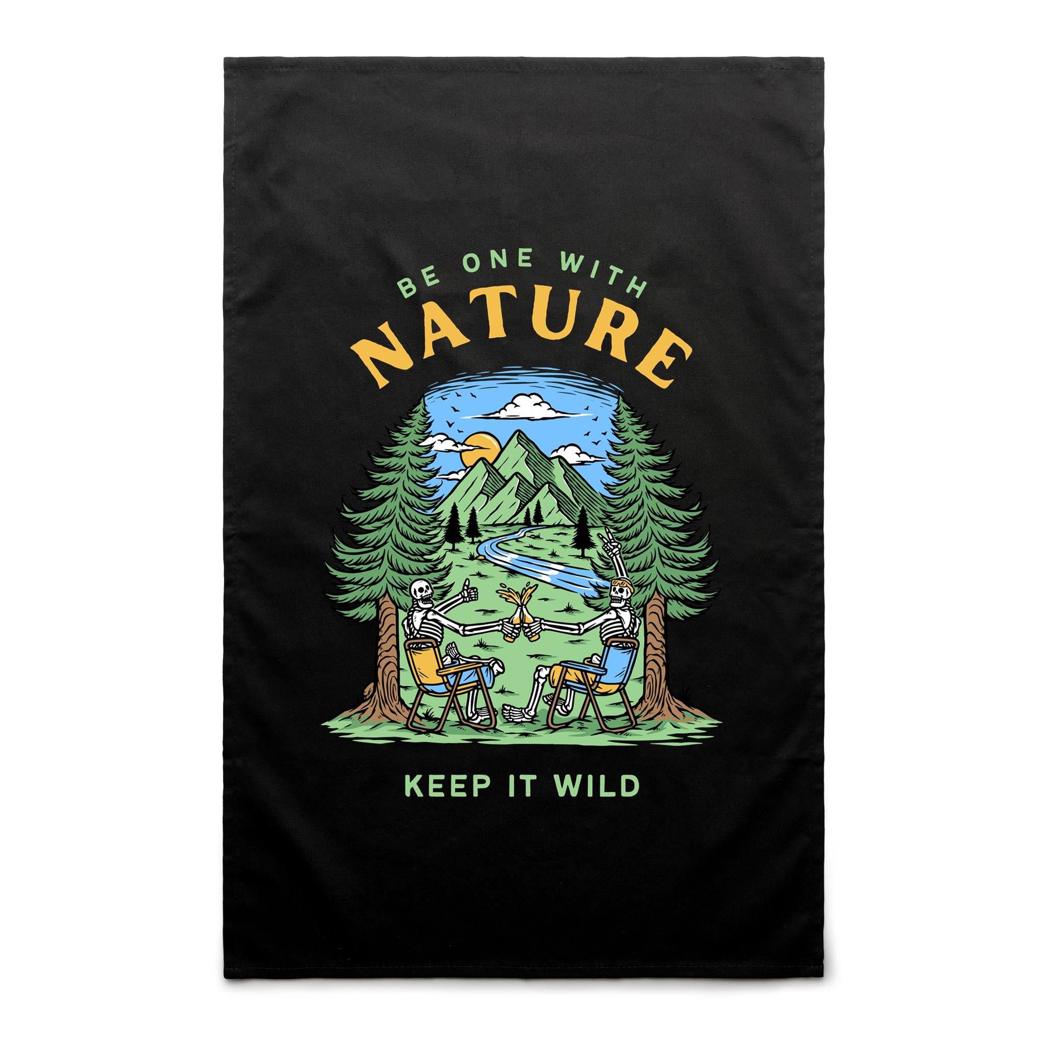 Be One With Nature, Skeleton - AS Colour Tea Towel Default Title Tea Towel Printed In Australia