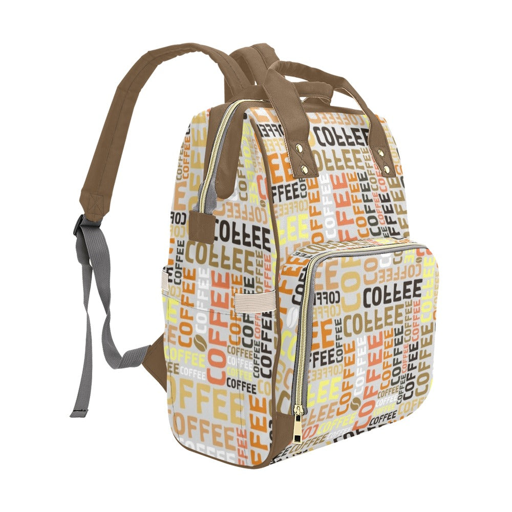 Coffee - Multi-Function Backpack, Nappy / Diaper Bag