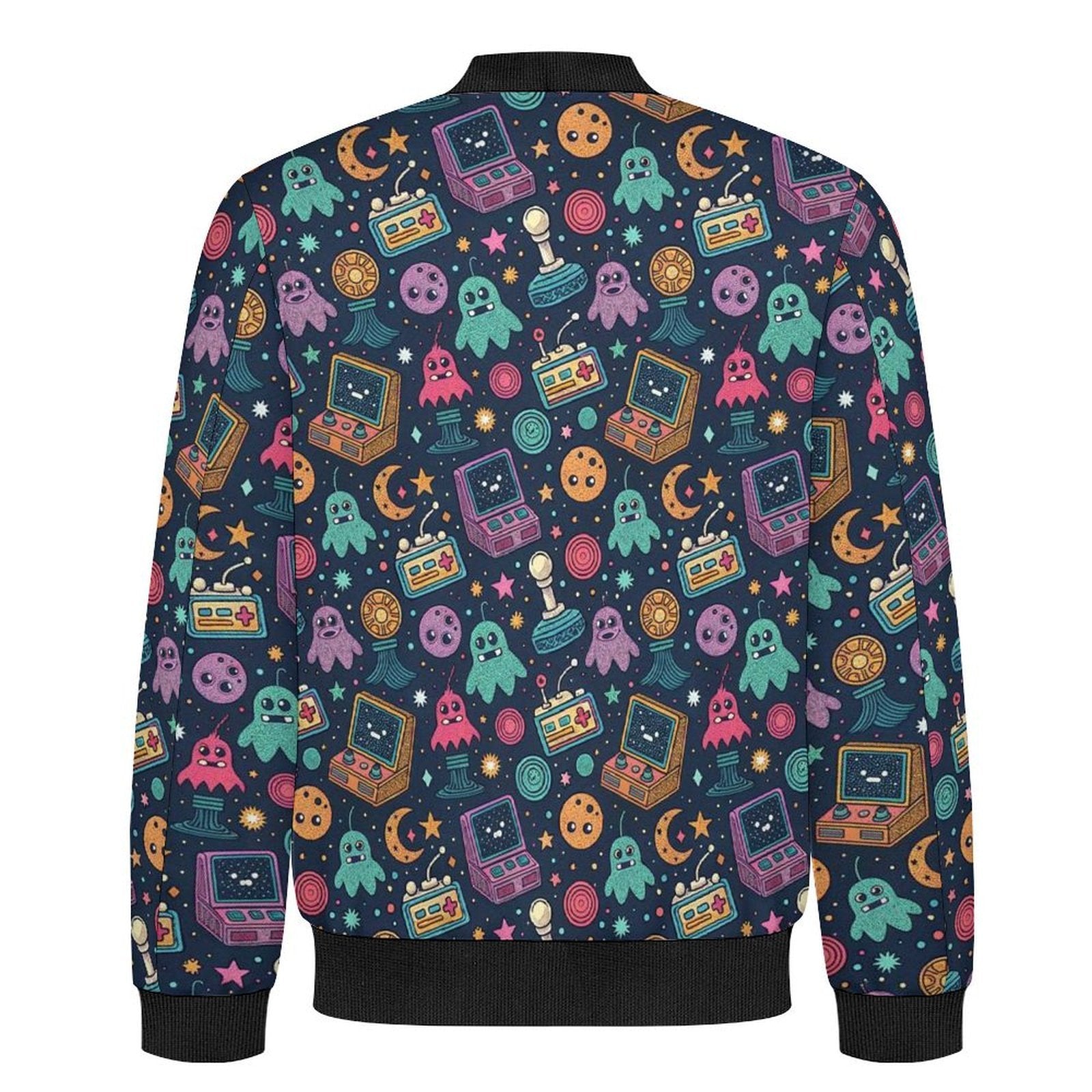 Space Arcade Men's Casual Zip‑Up Bomber Jacket
