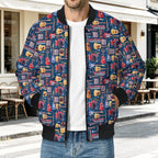 Music Instruments Men's Casual Zip‑Up Bomber Jacket