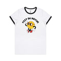 Keep On Moving Women's AS Colour Ringer Tee White Black Womens Ringer T-shirt Positivity Printed In Australia