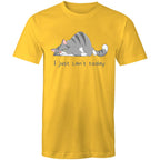 Cat, I Just Can't Today - Mens T-Shirt Yellow Mens T-shirt animal Printed In Australia