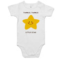 Twinkle Little Star - Baby Bodysuit White Baby Bodysuit Printed In Australia